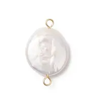 Natural Keshi Pearl Connector Charms