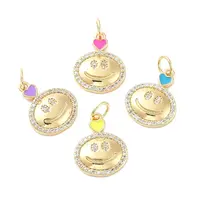 Brass Micro Pave Clear Cubic Zirconia Pendants