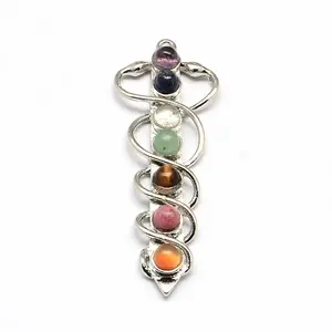 Snake Chakra Alloy Gemstone Big Pendants