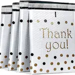 Thank you Rectangle Kraft Paper Bubble Mailers