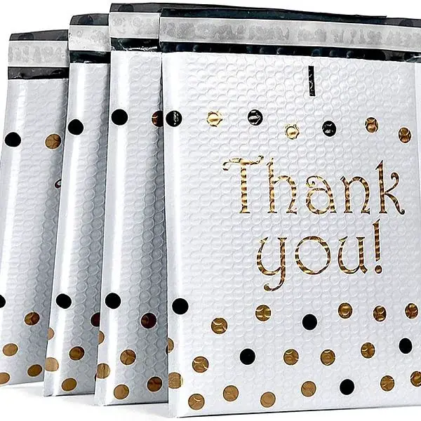 Thank you Rectangle Kraft Paper Bubble Mailers