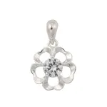 Fine Silver Pave Clear Cubic Zirconia Charms