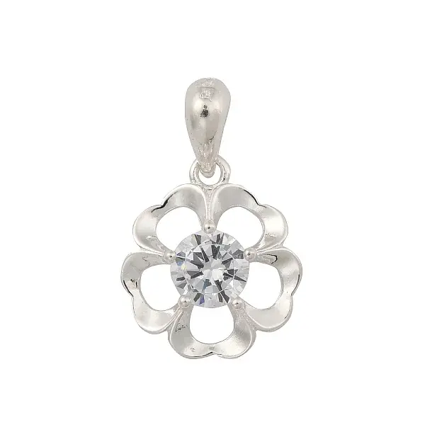 Fine Silver Pave Clear Cubic Zirconia Charms