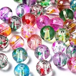 Transparent Spray Painted Glass Beads