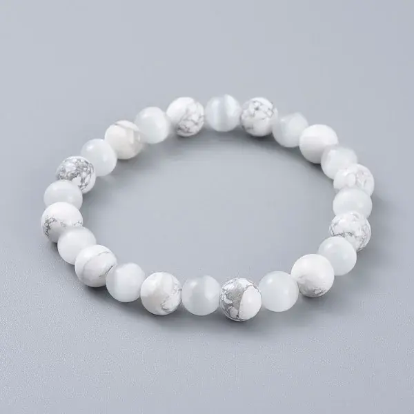 Natural Howlite Stretch Bracelets