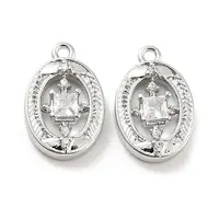 Brass Micro Pave Cubic Zirconia Charms
