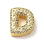 Brass Micro Pave Clear Cubic Zirconia Charms