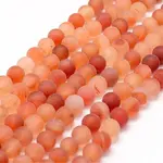 Frosted Natural Red Agate Beads Strands