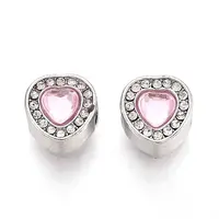 Rack Plating Alloy Rhinestone European Beads