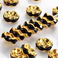 Brass Rhinestone Spacer Beads