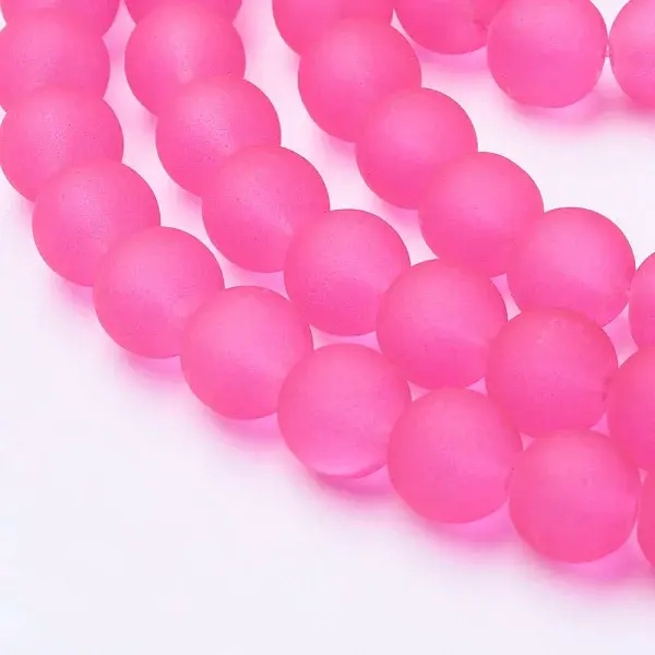Baking Paint Transparent Glass Bead Strands