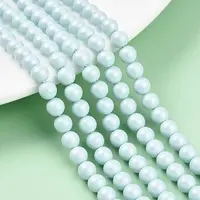 Baking Painted Pearlized Glass Pearl Bead Strands