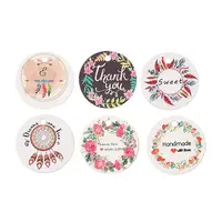 100Pcs Paper Flower Printed Gift Tags