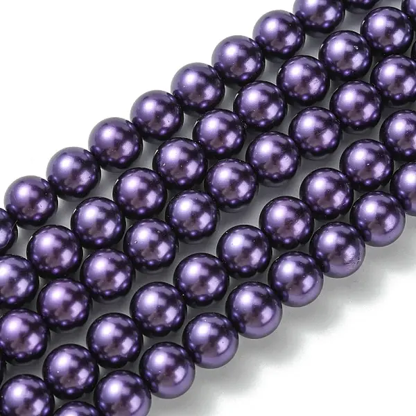 Eco-Friendly Dyed Glass Pearl Round Beads Strands