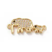 Brass Micro Pave Clear Cubic Zirconia Links Connectors