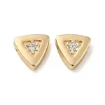 Real 18K Gold Plated Brass Micro Pave Cubic Zirconia Bead