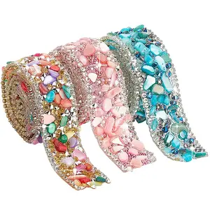 3Pcs 3 Colors  Hotfix Rhinestone Tape