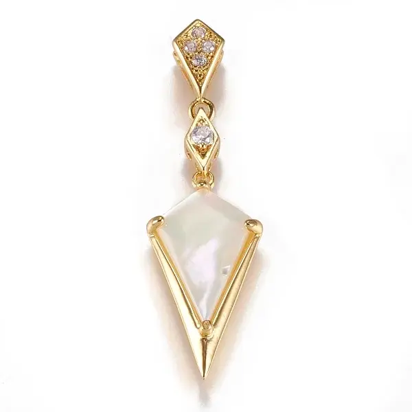 Brass Micro Pave Clear Cubic Zirconia Pendants