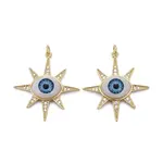 Brass Micro Pave Cubic Zirconia Pendants