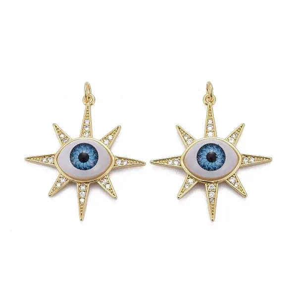 Brass Micro Pave Cubic Zirconia Pendants