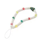 Christmas Glass Pearl Beaded Mobile Straps