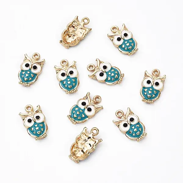 10Pcs Alloy Enamel Pendants