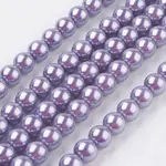 Eco-Friendly Dyed Glass Pearl Round Beads Strands