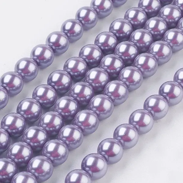 Eco-Friendly Dyed Glass Pearl Round Beads Strands