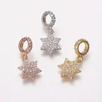 Brass Cubic Zirconia European Dangle Charms