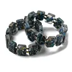 Dyed Natural Imperial Jasper with Resin Beaded Stretch Bracelets