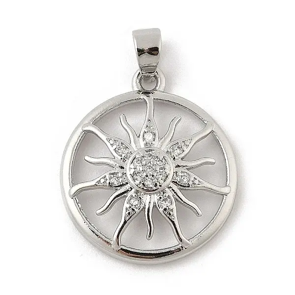 Brass Micro Pave Cubic Zirconia Pendants