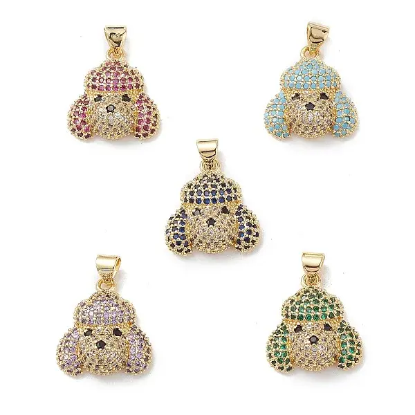 Brass Micro Pave Cubic Zirconia Pendants