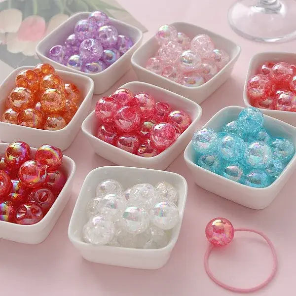 Transparent Crackle Acrylic Beads