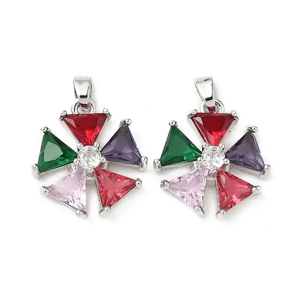 Brass Micro Pave Cubic Zirconia Pendants