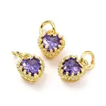 Brass Micro Pave Mixed Color Cubic Zirconia Pendants