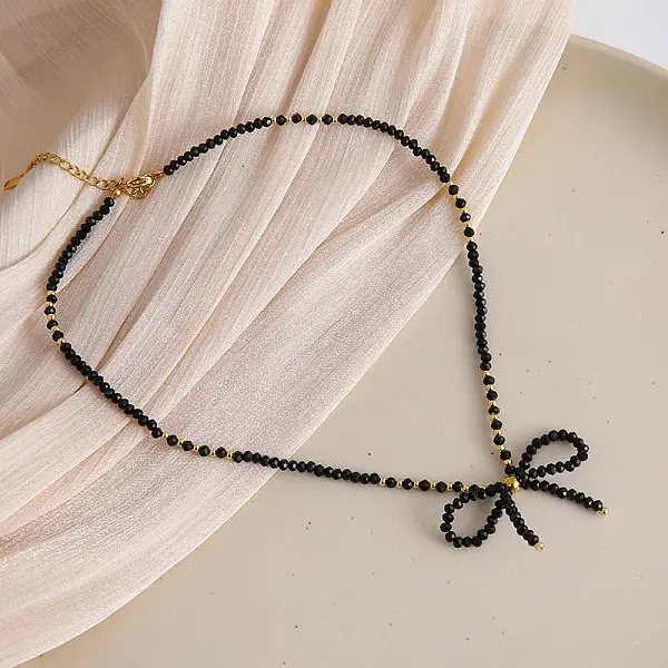 Feaceted Rondelle Glass Beaded Necklaces