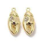 Brass Micro Pave Clear Cubic Zirconia Pendants