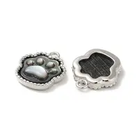 Natural Black Lip Shell Paw print Charms