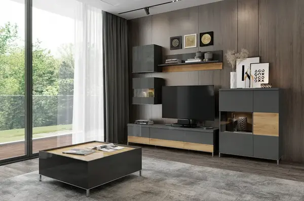 Malý obývací pokoj orfea - šedá/ořech pacific