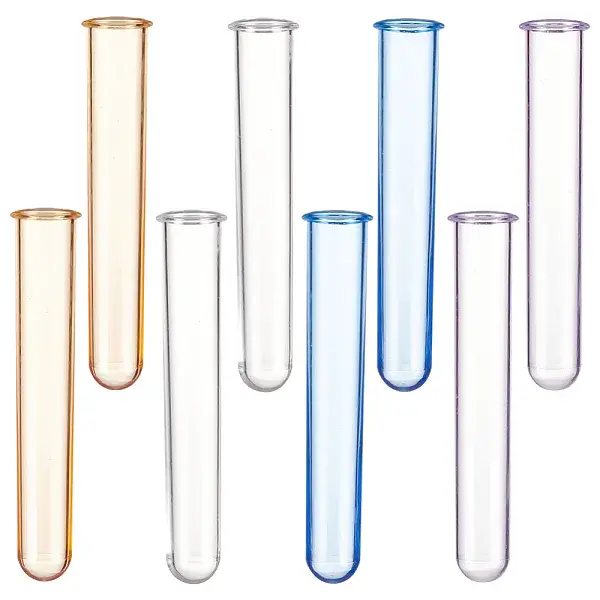 8Pcs 4 Colors Transparent Acrylic Test Tube