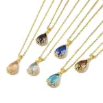 Brass Glass Pendants Necklaces