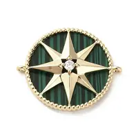 Synthetic Malachite Connector Charms