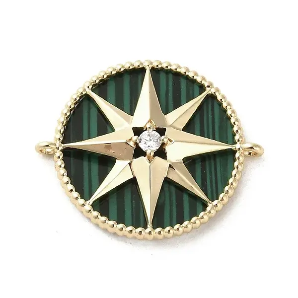 Synthetic Malachite Connector Charms