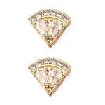 Brass Micro Pave Cubic Zirconia Beads