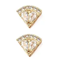 Brass Micro Pave Cubic Zirconia Beads