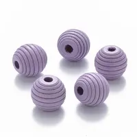 Painted Natural Wood Beehive European Beads