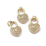 Brass Micro Pave Cubic Zirconia Pendants
