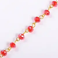 Handmade Rondelle Glass Beads Chains for Necklaces Bracelets Making