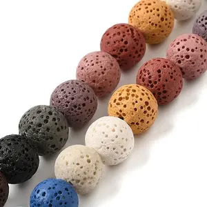 Natural Lava Rock Bead Strands