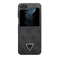 Zadní kryt Guess Leather Triangle Case pro Samsung Galaxy Z Flip5, šedá